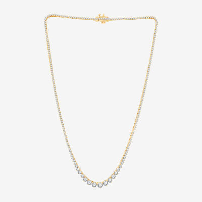 (H-I / I1) Womens 6 CT. T.W. Lab Grown White Diamond 10K or 14K White or Yellow Gold Tennis Necklaces