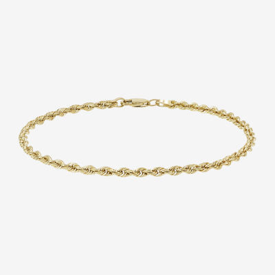 14K Yellow Gold 2.5mm Rope Chain Bracelet