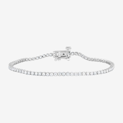 (Si2, F) Womens 2 CT. T.W. Lab Grown White Diamond Sterling Silver 7 Inch Tennis Bracelet