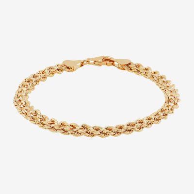 10K Gold  4.9mm 7.25" Double Rope Bracelet