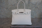 Hermes Birkin Handbag White Clemence with Gold Hardware 30 - image 3