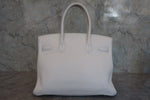 Hermes Birkin Handbag White Clemence with Gold Hardware 30 - image 4