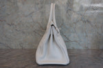 Hermes Birkin Handbag White Clemence with Gold Hardware 30 - image 8