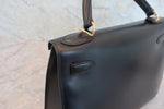 Hermes Kelly Handbag Black Box Calf with Gold Hardware 28 - image 6