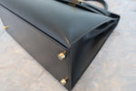 Hermes Kelly Handbag Black Box Calf with Gold Hardware 28 - image 12