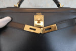 Hermes Kelly Handbag Black Box Calf with Gold Hardware 28 - image 19