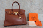 Hermes Birkin Handbag Brown Veau Grain Lisse with Gold Hardware 30 - image 2