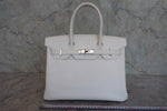 Hermes Birkin Handbag White Epsom with Palladium Hardware 30 - image 3