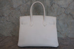 Hermes Birkin Handbag White Epsom with Palladium Hardware 30 - image 4