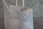 Hermes Birkin Handbag White Epsom with Palladium Hardware 30 - image 9