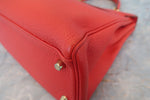 Hermes Kelly Handbag Red Togo with Gold Hardware 32 - image 11
