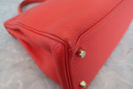 Hermes Kelly Handbag Red Togo with Gold Hardware 32 - image 14