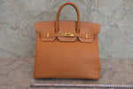 Hermes HAC Birkin Bag Brown Courchevel with Gold Hardware 32 - image 3