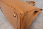 Hermes HAC Birkin Bag Brown Courchevel with Gold Hardware 32 - image 12