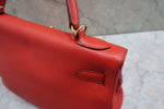 Hermes Kelly Handbag Red Togo with Gold Hardware 32 - image 8