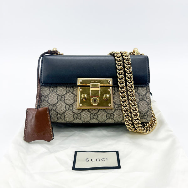 Gucci GG Padlock Shoulder Bag GG Embossed Leather Small