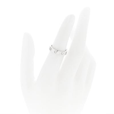 18K White Gold Diamond 4mm LOVE Wedding Band Ring 50 5.25