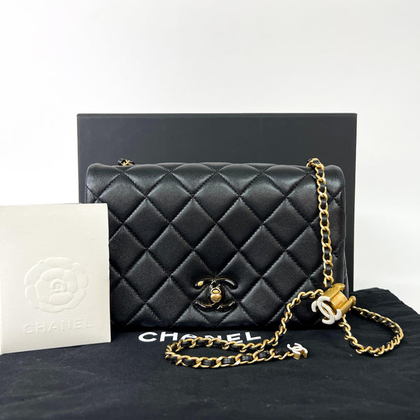 Chanel Enamel Multi CC Chain Flap Bag Quilted Lambskin Mini