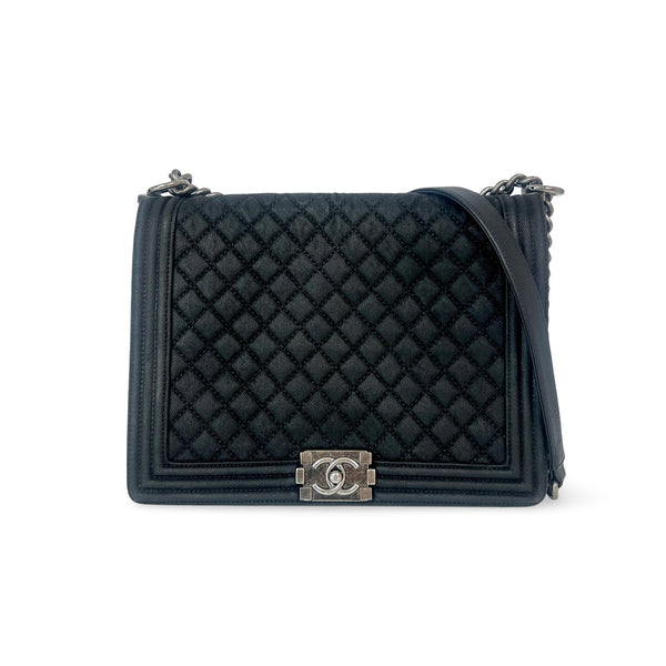 Chanel Quilted Boy Tote Quilted Aged Glazed Aged Calfskin - image 1