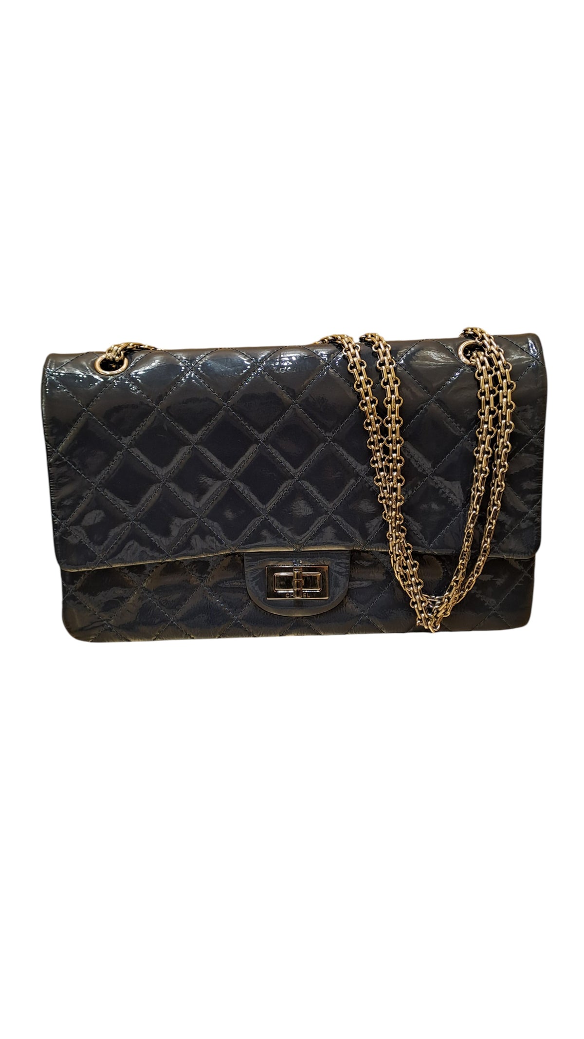 Chanel Reissue 2.55 Flap Bag Patent Leather Metalic - image 1