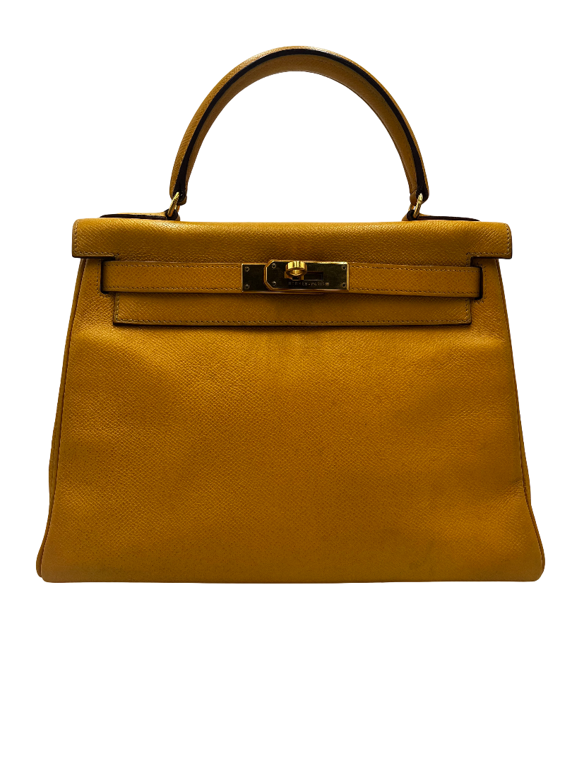 Hermes Kelly 32 Graine Couchevel Yellow leather 28 - image 1