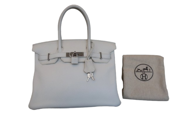 Hermes Birkin Handbag White Clemence with Gold Hardware 30 - image 1