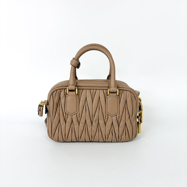 Miu Miu Arcadie Top Handle Bag Matelasse Leather Small