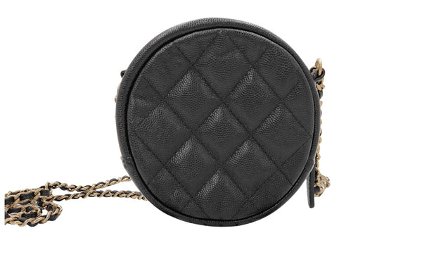 Chanel Round Clutch with Chain Quilted Lambskin Mini
