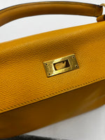 Hermes Kelly 32 Graine Couchevel Yellow leather 28 - image 9