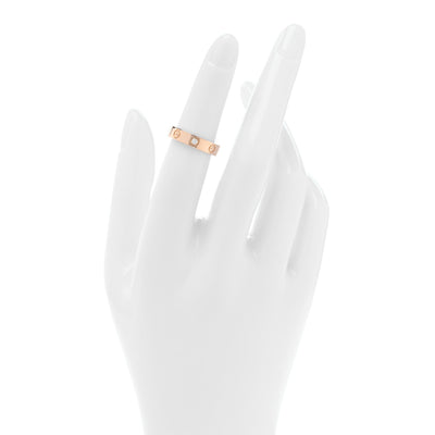 18K Pink Gold Diamond 4mm LOVE Wedding Band Ring 49 5