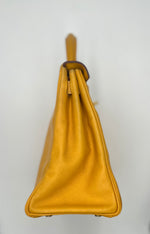 Hermes Kelly 32 Graine Couchevel Yellow leather 28 - image 3