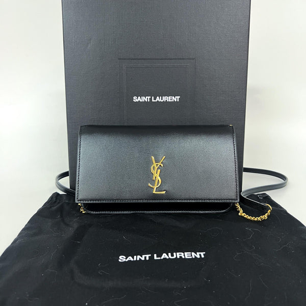 Saint Laurent Classic Monogram Phone Holder Shoulder Bag Leather