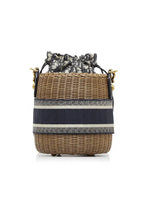 Christian Dior Drawstring Bucket Bag Wicker with Oblique Canvas - image 2