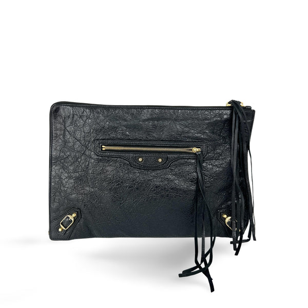 Balenciaga Classic City Clip Pouch Leather Medium