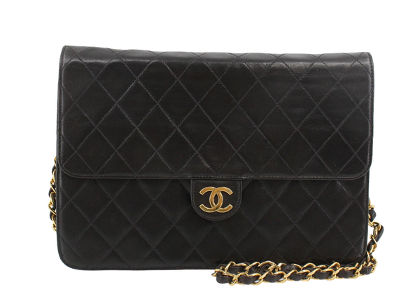 Chanel Chanel Matelassé Cuir Noir Black leather medium - image 1