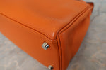 Hermes Kelly Handbag Orange Clemence with Palladium Hardware 28 - image 20