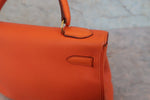 Hermes Kelly Handbag Orange Gulliver with Gold Hardware 32 - image 17