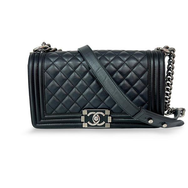 Chanel Boy Flap Bag Quilted Lambskin Old Medium - image 1