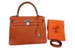 Hermes Kelly Handbag Orange Clemence with Palladium Hardware 28 - image 1