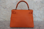 Hermes Kelly Handbag Orange Clemence with Palladium Hardware 28 - image 3