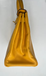 Hermes Kelly 32 Graine Couchevel Yellow leather 28 - image 4