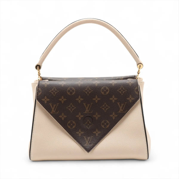 Louis Vuitton Double V Handbag Calfskin with Monogram Canvas