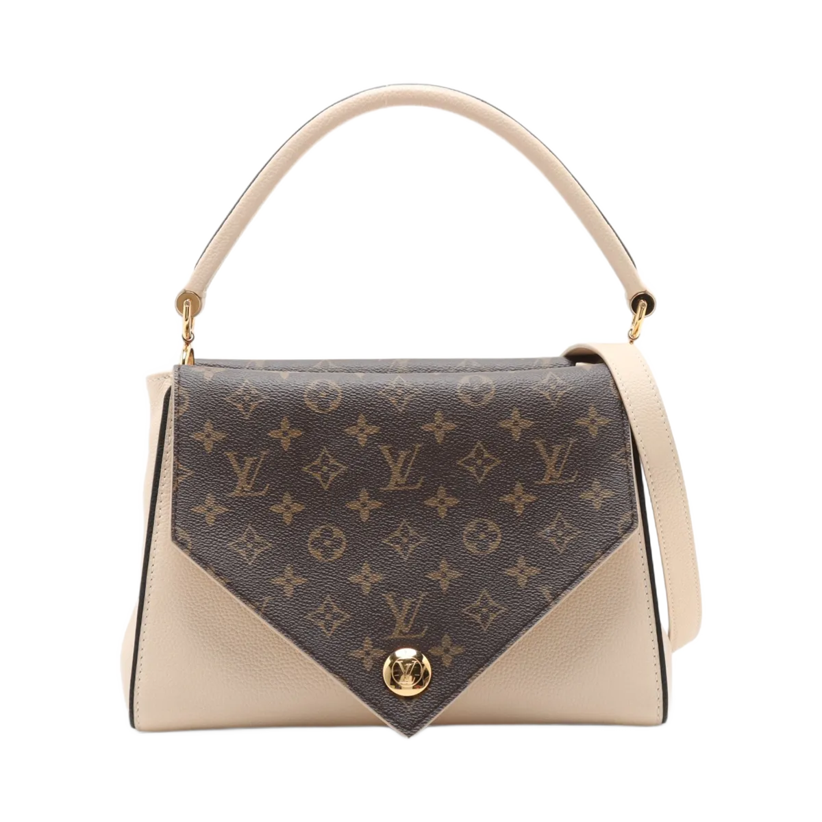 Louis Vuitton Double V Handbag Calfskin with Monogram Canvas - image 1