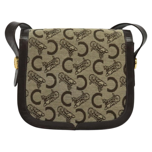Celine C Sulky Shoulder bag Canvas and Leather