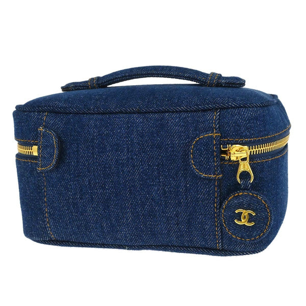 Chanel Vintage Timeless Cosmetic Case Denim Small