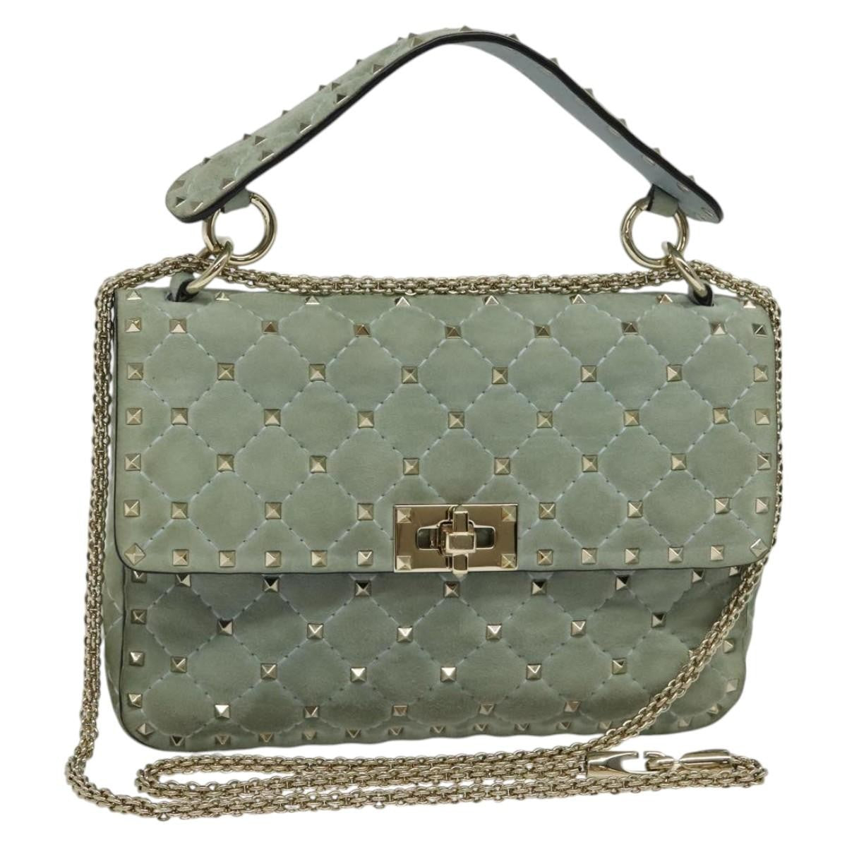 Valentino Garavani Rockstud Spike Flap Bag Quilted Suede Medium - image 1