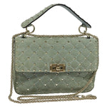 Valentino Garavani Rockstud Spike Flap Bag Quilted Suede Medium - image 1