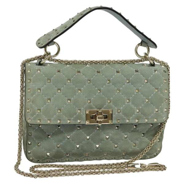 Valentino Garavani Rockstud Spike Flap Bag Quilted Suede Medium - image 1