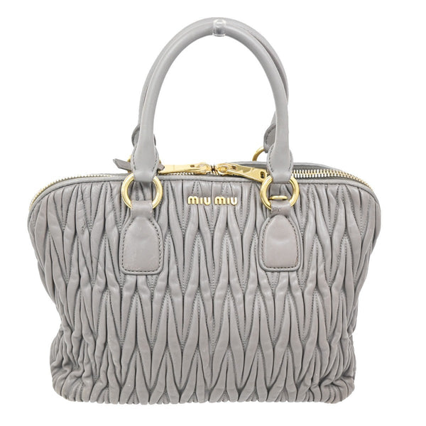 Miu Miu Madras Bowler Bag Matelasse Leather Medium - image 1