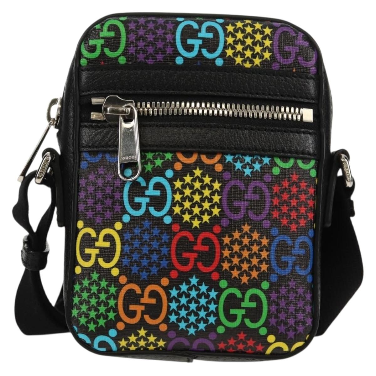 Gucci Front Zip Messenger Bag Psychedelic Print GG Coated Canvas Mini - image 1
